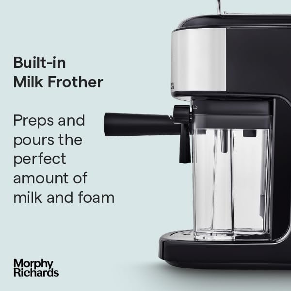Morphy Richards Traditional Pump Espresso Machine & Automatic Milk Frother – 15 Bar Pressure - Image 11