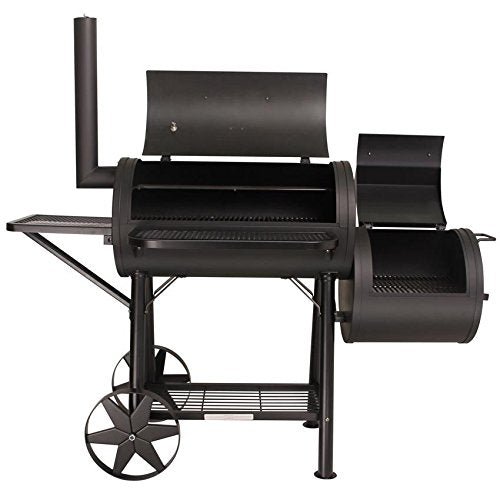 CosmoGrill Outdoor XL Charcoal Smoker BBQ Grill – Adjustable Charcoal Pan, Built-in Thermometer, 2 Side Tables, Chimney & Wheels – Portable Garden Barbecue Smoker - Image 10