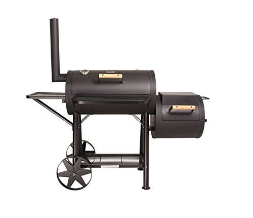 CosmoGrill Outdoor XL Charcoal Smoker BBQ Grill – Adjustable Charcoal Pan, Built-in Thermometer, 2 Side Tables, Chimney & Wheels – Portable Garden Barbecue Smoker - Image 2