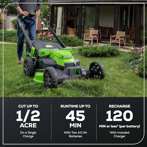 Greenworks 40V Cordless Electric Lawn Mower – 16″ (40.6 cm) Deck, 4.0 Ah Battery, 45 Min Runtime - Image 33