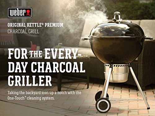 Weber Original Kettle Premium Charcoal Grill – 22-Inch Black BBQ with Hinged Cooking Grate, One-Touch Cleaning System, Heat Retention Lid, and Built-In Thermometer - Image 23
