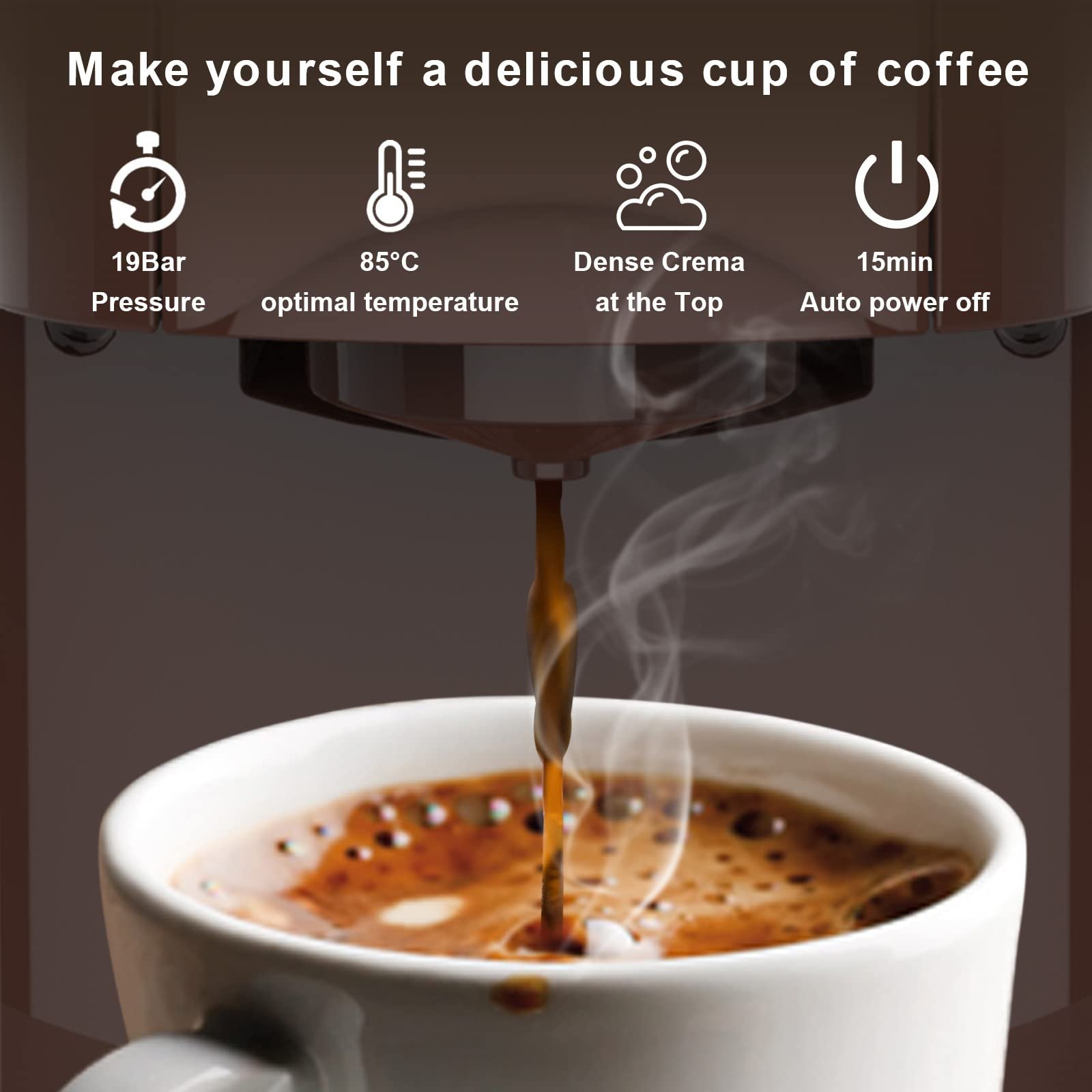 KOTLIE AC-513HF 5-in-1 19-Bar Multi-Capsule Espresso Machine – Compatible with Nespresso Original, Dolce Gusto, Lavazza Mio, L’OR, Ground & ESE Pods - Image 31