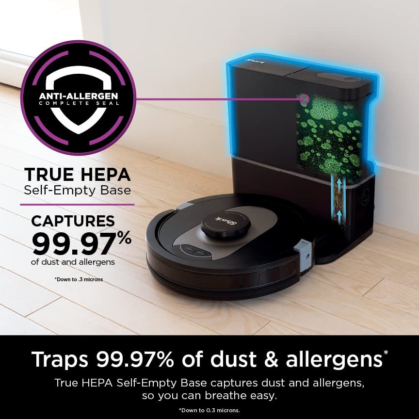 Shark UR2500SR AI Ultra Robot Vacuum with Self-Empty Base, 30-Day Bagless Capacity, LIDAR Navigation, Smart Mapping, Pet Hair Pickup, Alexa/WiFi Compatible, Black/Silver - Image 21