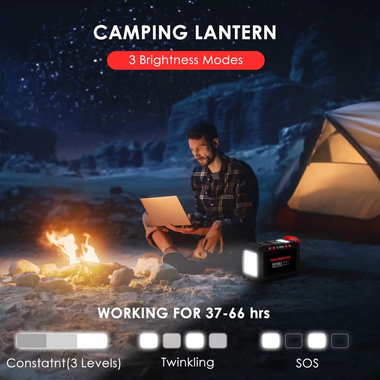 MARBERO M82 Portable Power Station – 88Wh/24000mAh Lithium Battery | 80W AC Output | Solar Rechargeable Backup Power Bank for Camping, Emergency, RV & Outdoor Use - Image 14