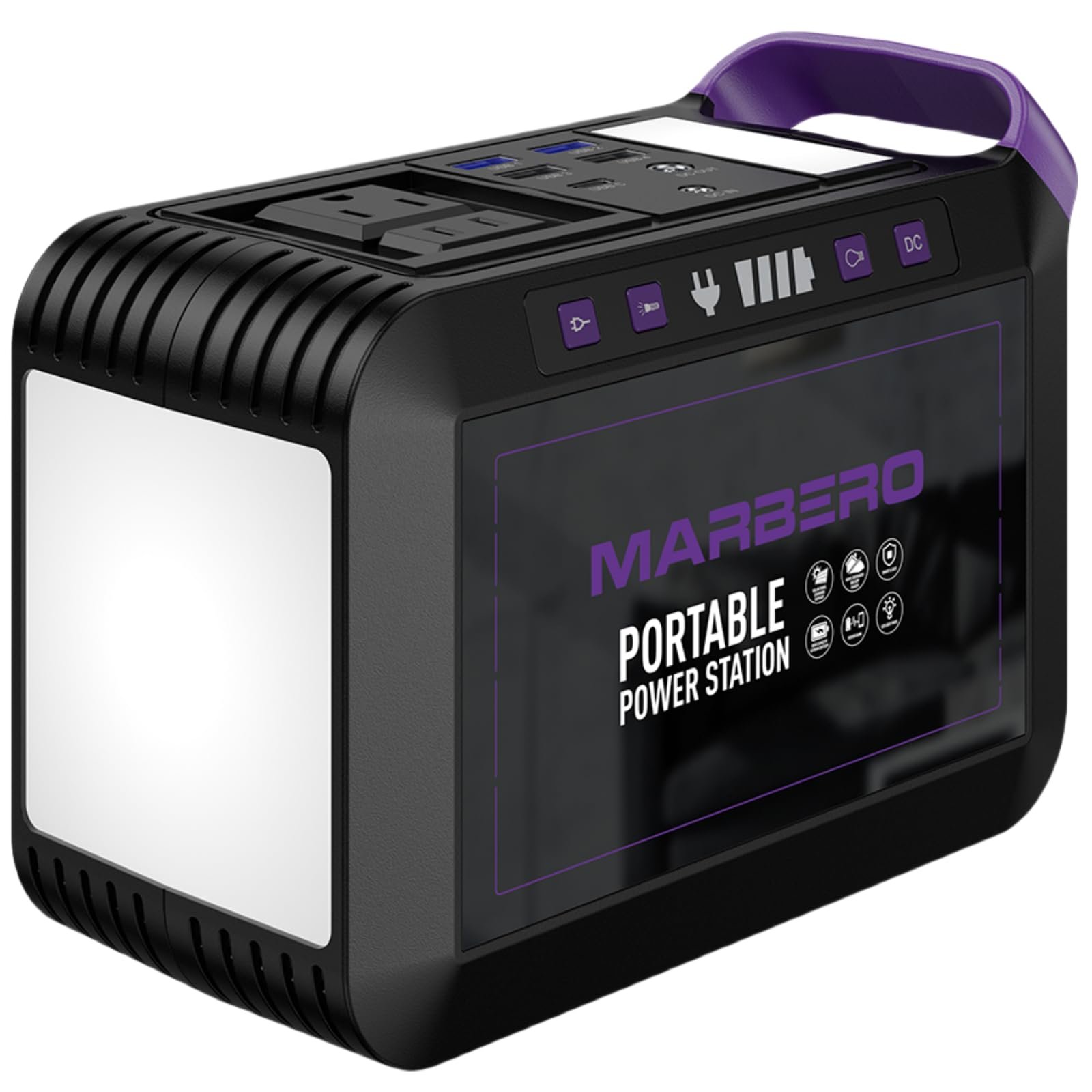 MARBERO M82 Portable Power Station – 88Wh/24000mAh Lithium Battery | 80W AC Output | Solar Rechargeable Backup Power Bank for Camping, Emergency, RV & Outdoor Use - Image 6