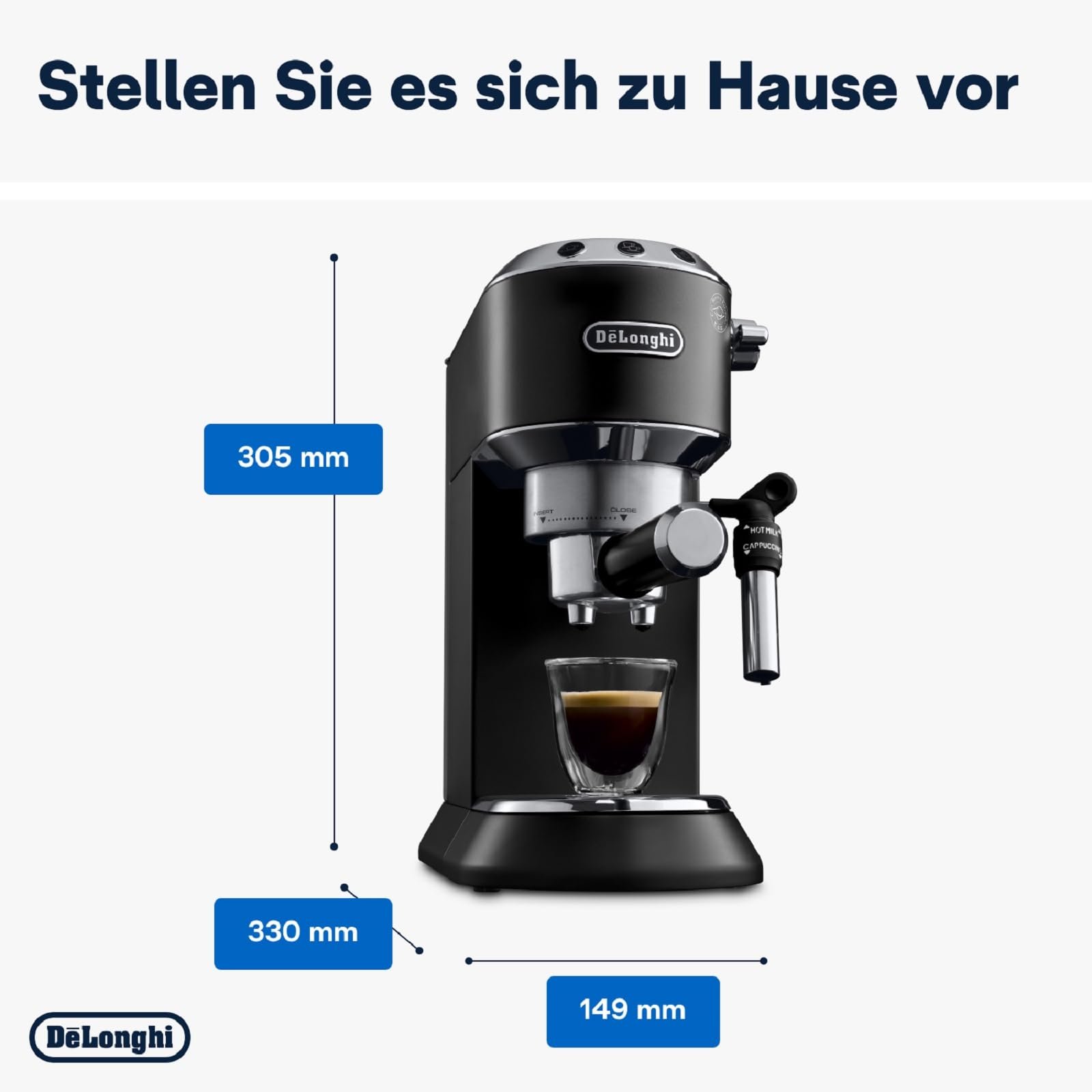 De'Longhi Dedica Style EC685.M Espresso Machine – Slim 15 cm Design, Milk Frother, 15-Bar Pressure, 1L Water Tank, Compatible with Ground Coffee & ESE Pods, Stainless Steel - Image 38