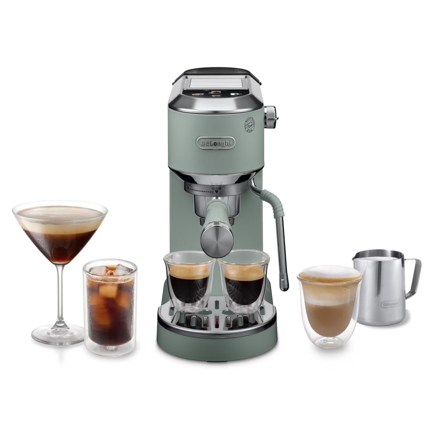 De'Longhi Dedica Style EC685.M Espresso Machine – Slim 15 cm Design, Milk Frother, 15-Bar Pressure, 1L Water Tank, Compatible with Ground Coffee & ESE Pods, Stainless Steel - Image 2