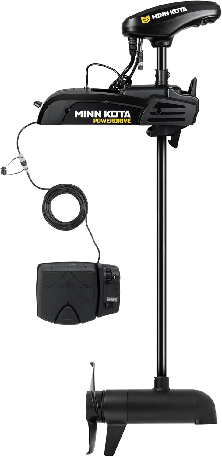 Minn Kota PowerDrive 55 lb Thrust Bow-Mount Trolling Motor with Dual Spectrum CHIRP Sonar, 54″ Shaft, Freshwater