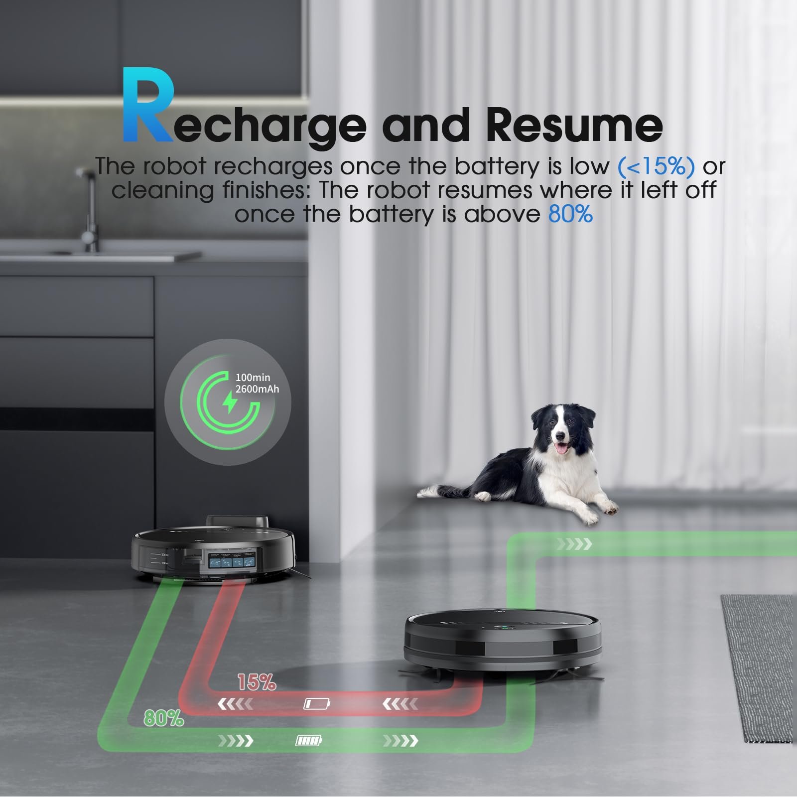 SHELIKI BR151 Robot Vacuum and Mop – 2-in-1 Smart Cleaner with 5500rpm Suction, WiFi/App/Alexa Control, Obstacle Avoidance, Quiet Mode, Ideal for Pet Hair, Hard Floors & Carpets - Image 5