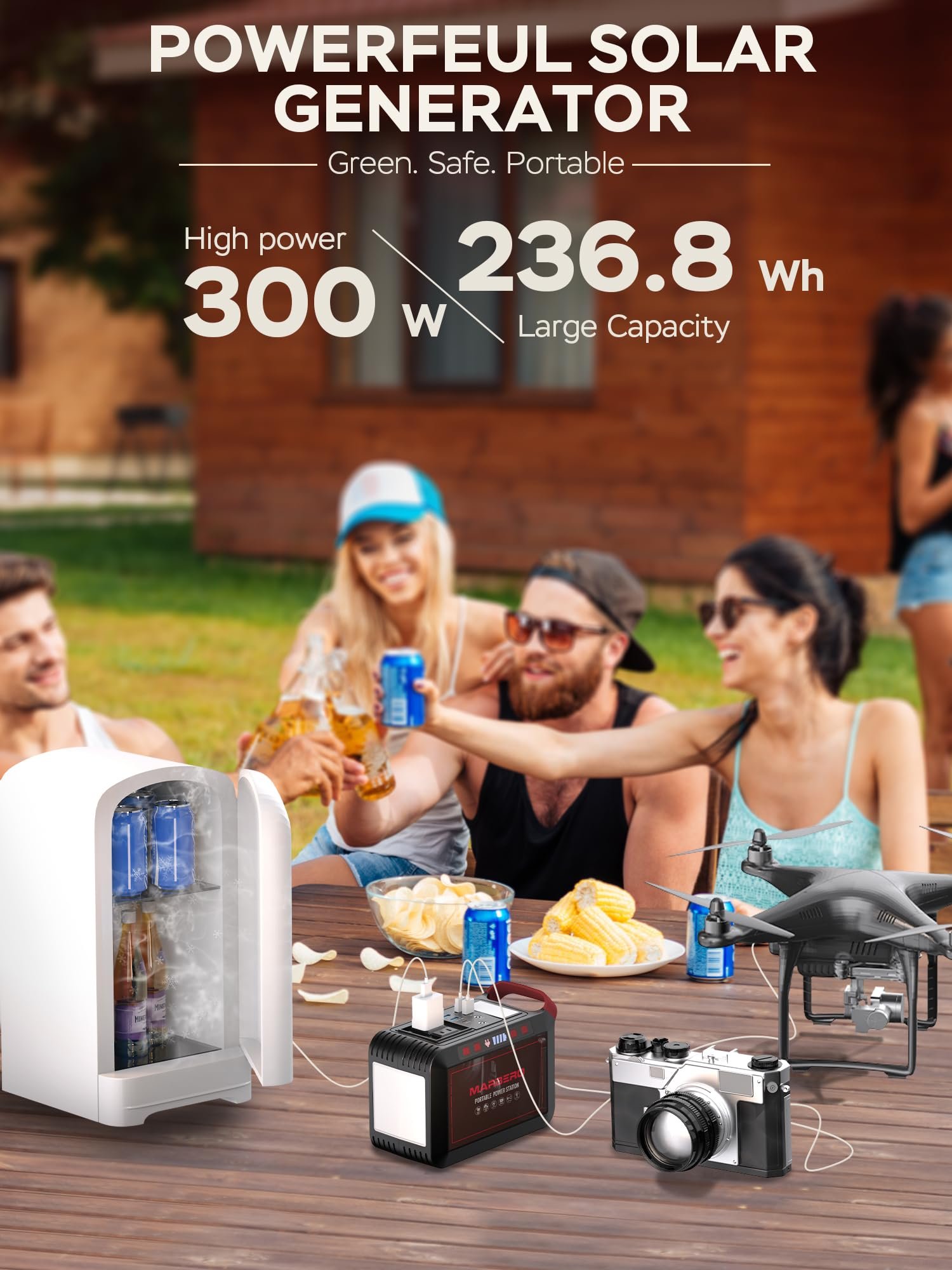 MARBERO M82 Portable Power Station – 88Wh/24000mAh Lithium Battery | 80W AC Output | Solar Rechargeable Backup Power Bank for Camping, Emergency, RV & Outdoor Use - Image 55