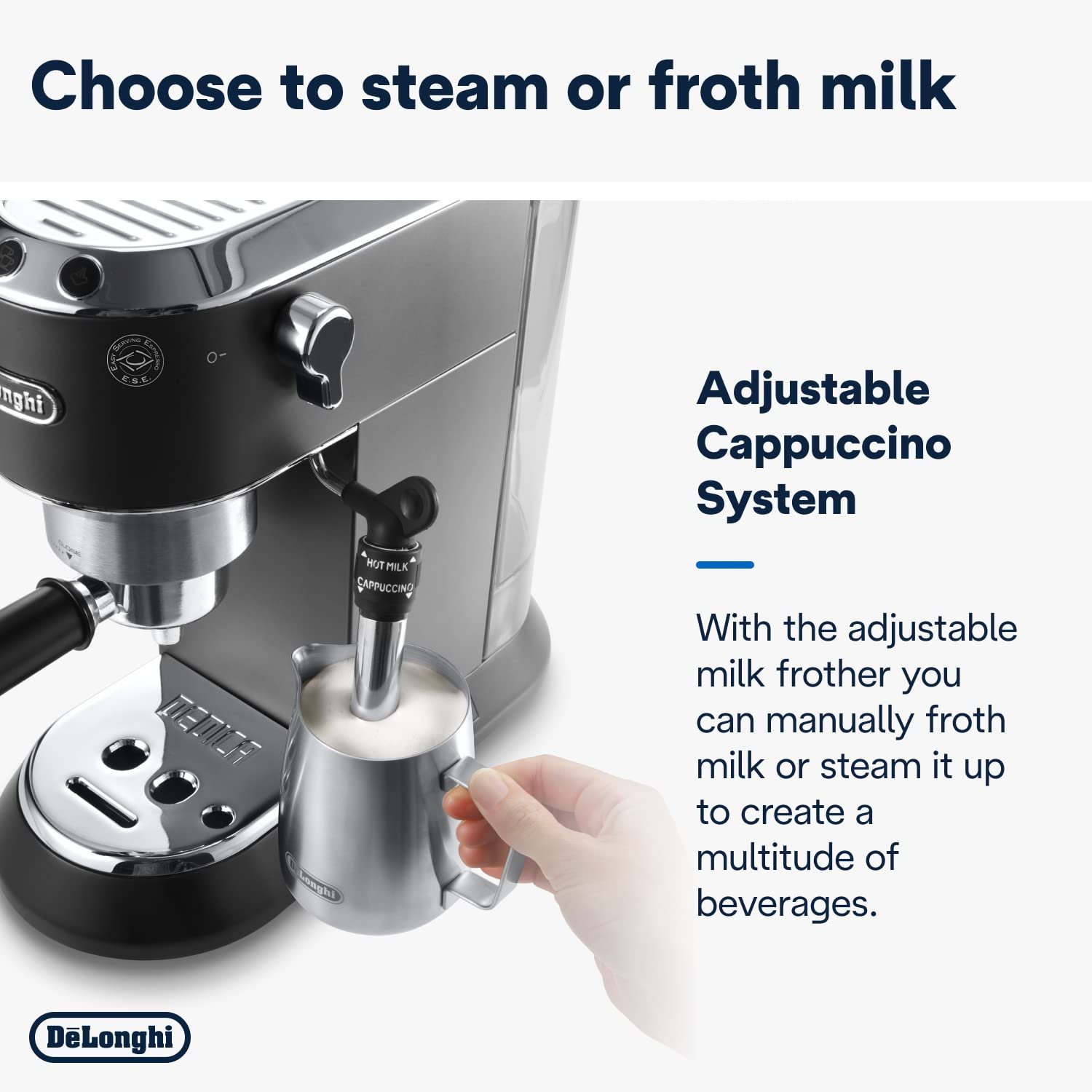 De’Longhi Dedica Style EC685M – 15-Bar Pump Espresso & Cappuccino Machine with Adjustable Cappuccino System, Slim 15 cm Silver Design - Image 18