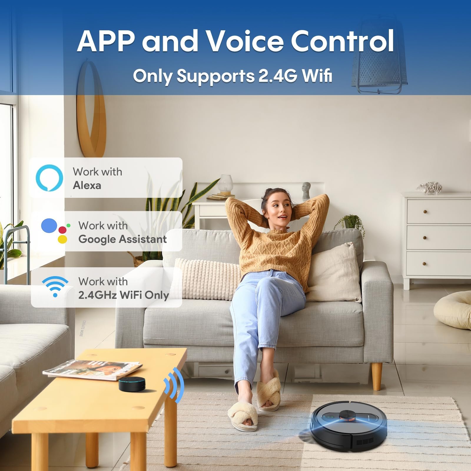 Eitton BL--20 Robot Vacuum and Mop Combo – 5000Pa Suction, LiDAR Navigation, No-Go Zones, Smart Mapping, App/Alexa Control, Self-Charging, Ideal for Pet Hair, Hard Floors & Carpet - Image 15