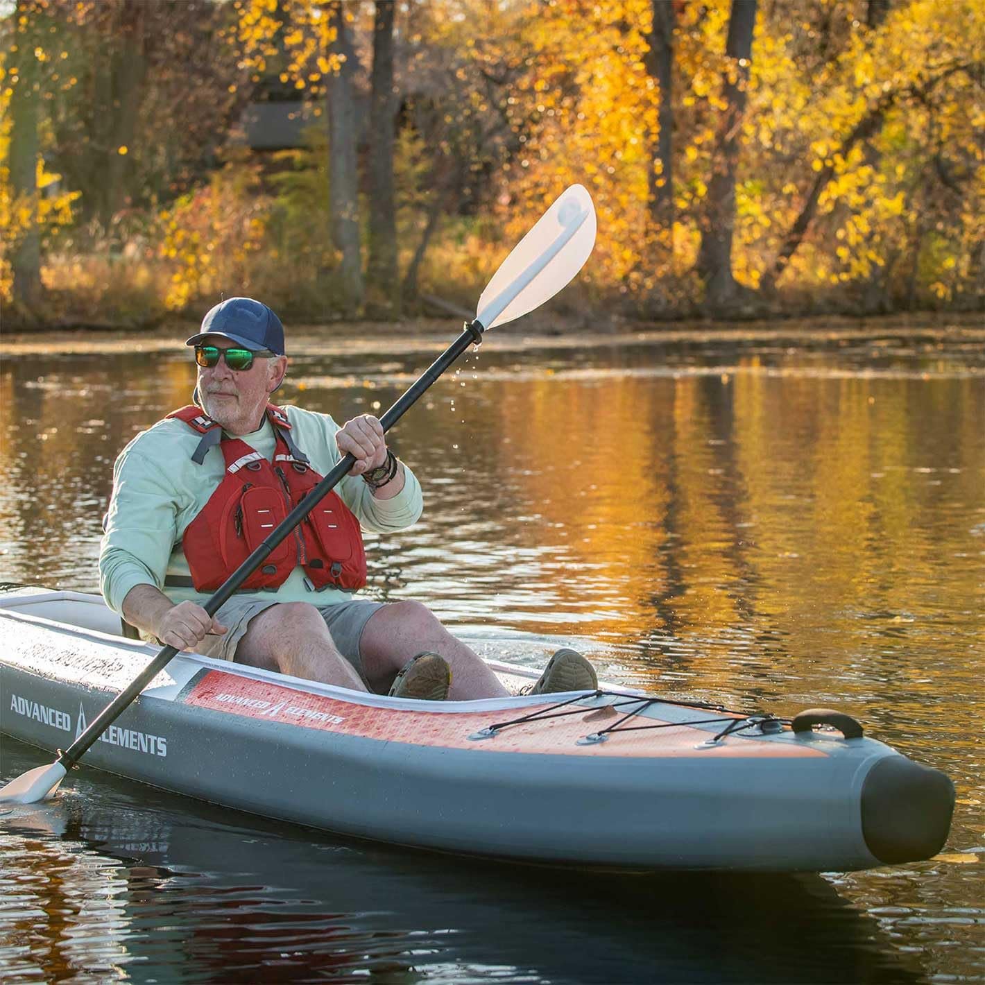 Advanced Elements AirVolution2™ 12′ Tandem Drop-Stitch Inflatable Kayak – Blue with Carry Bag - Image 4