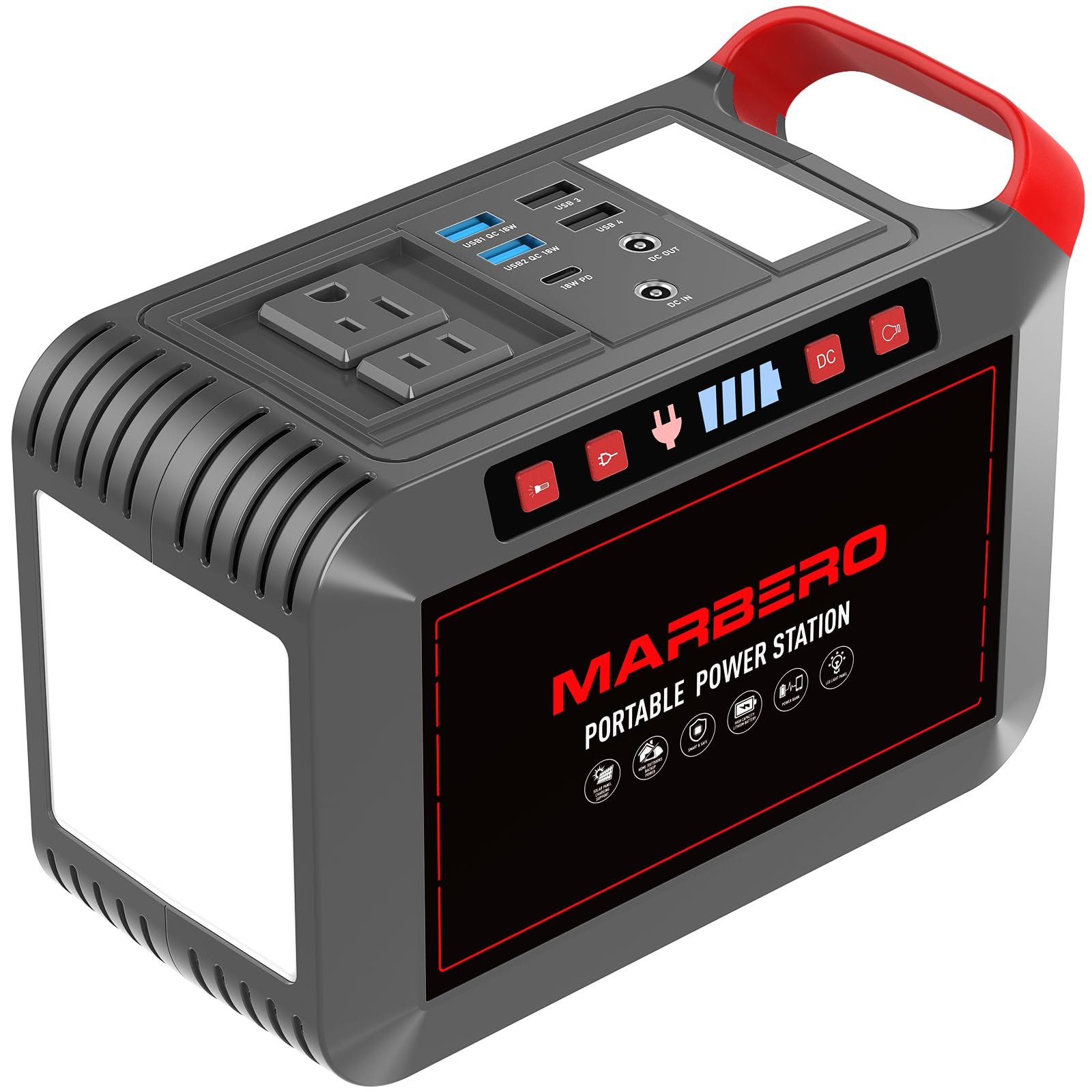 MARBERO M82 Portable Power Station – 88Wh/24000mAh Lithium Battery | 80W AC Output | Solar Rechargeable Backup Power Bank for Camping, Emergency, RV & Outdoor Use - Image 7
