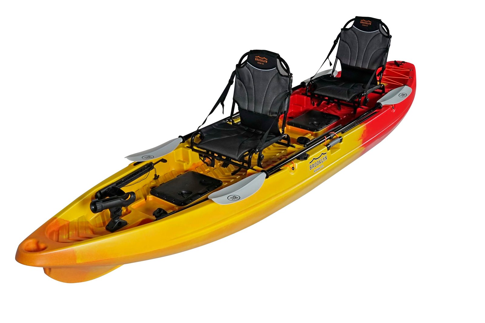 BKC Brooklyn 13.0 Pro Tandem 12′ 8″ Sit-On-Top Fishing Kayak – 2-3 Person HDPE Tandem Kayak with Dual Adjustable Seats & Rod Holders - Image 2