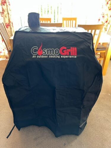 CosmoGrill Outdoor XL Charcoal Smoker BBQ Grill – Adjustable Charcoal Pan, Built-in Thermometer, 2 Side Tables, Chimney & Wheels – Portable Garden Barbecue Smoker photo review