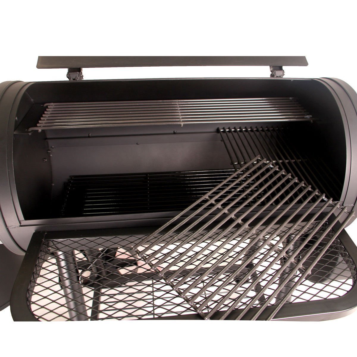 CosmoGrill Outdoor XL Charcoal Smoker BBQ Grill – Adjustable Charcoal Pan, Built-in Thermometer, 2 Side Tables, Chimney & Wheels – Portable Garden Barbecue Smoker - Image 13