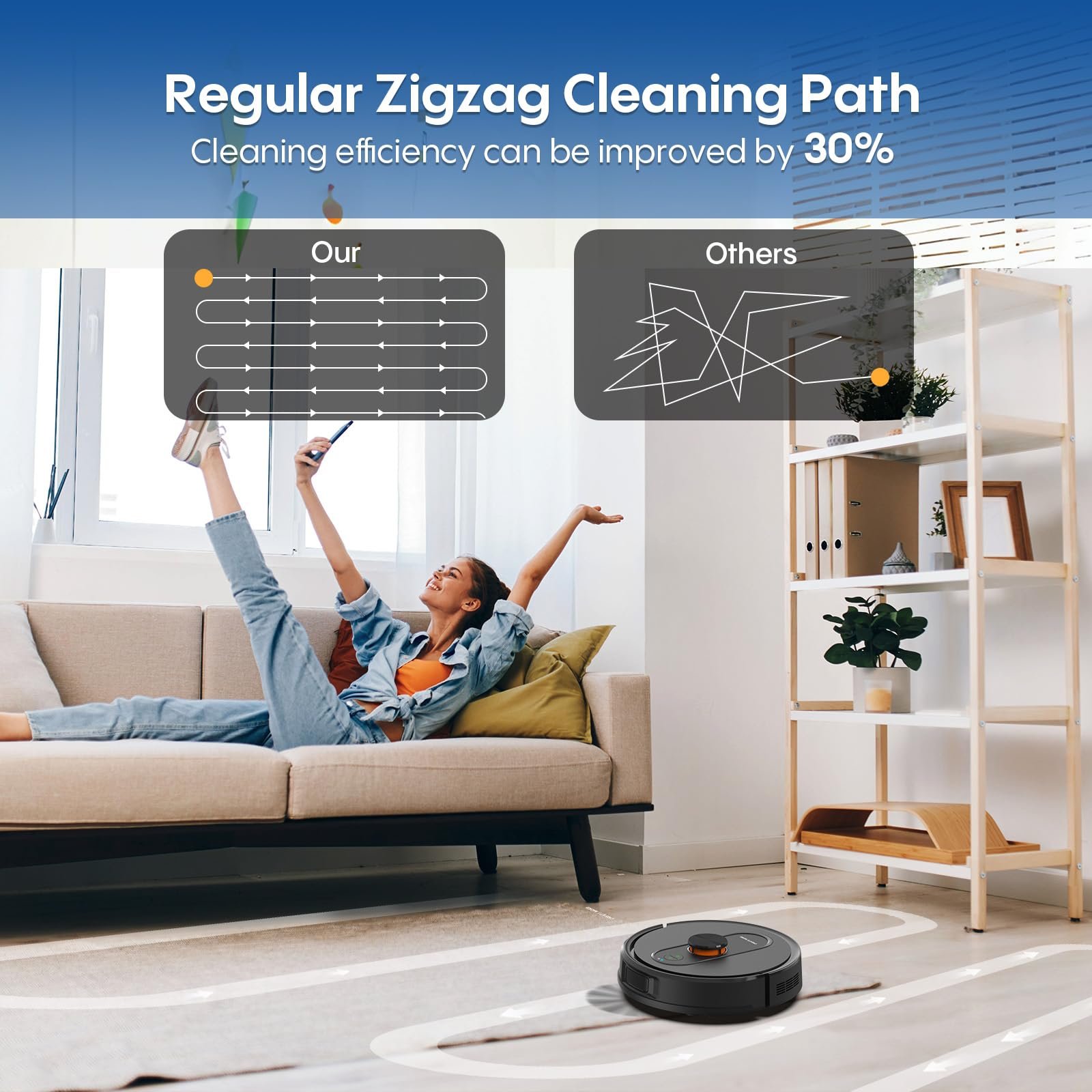 Eitton BL--20 Robot Vacuum and Mop Combo – 5000Pa Suction, LiDAR Navigation, No-Go Zones, Smart Mapping, App/Alexa Control, Self-Charging, Ideal for Pet Hair, Hard Floors & Carpet - Image 8