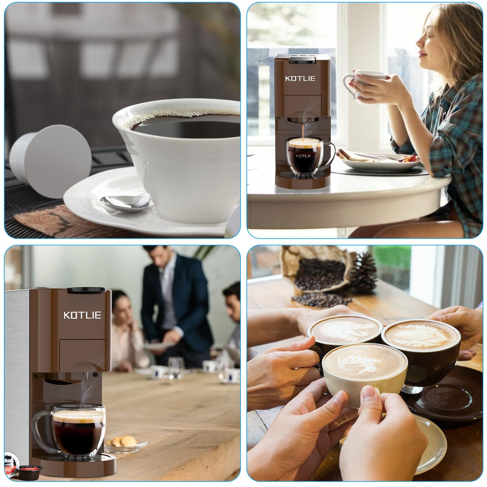 KOTLIE AC-513HF 5-in-1 19-Bar Multi-Capsule Espresso Machine – Compatible with Nespresso Original, Dolce Gusto, Lavazza Mio, L’OR, Ground & ESE Pods - Image 50