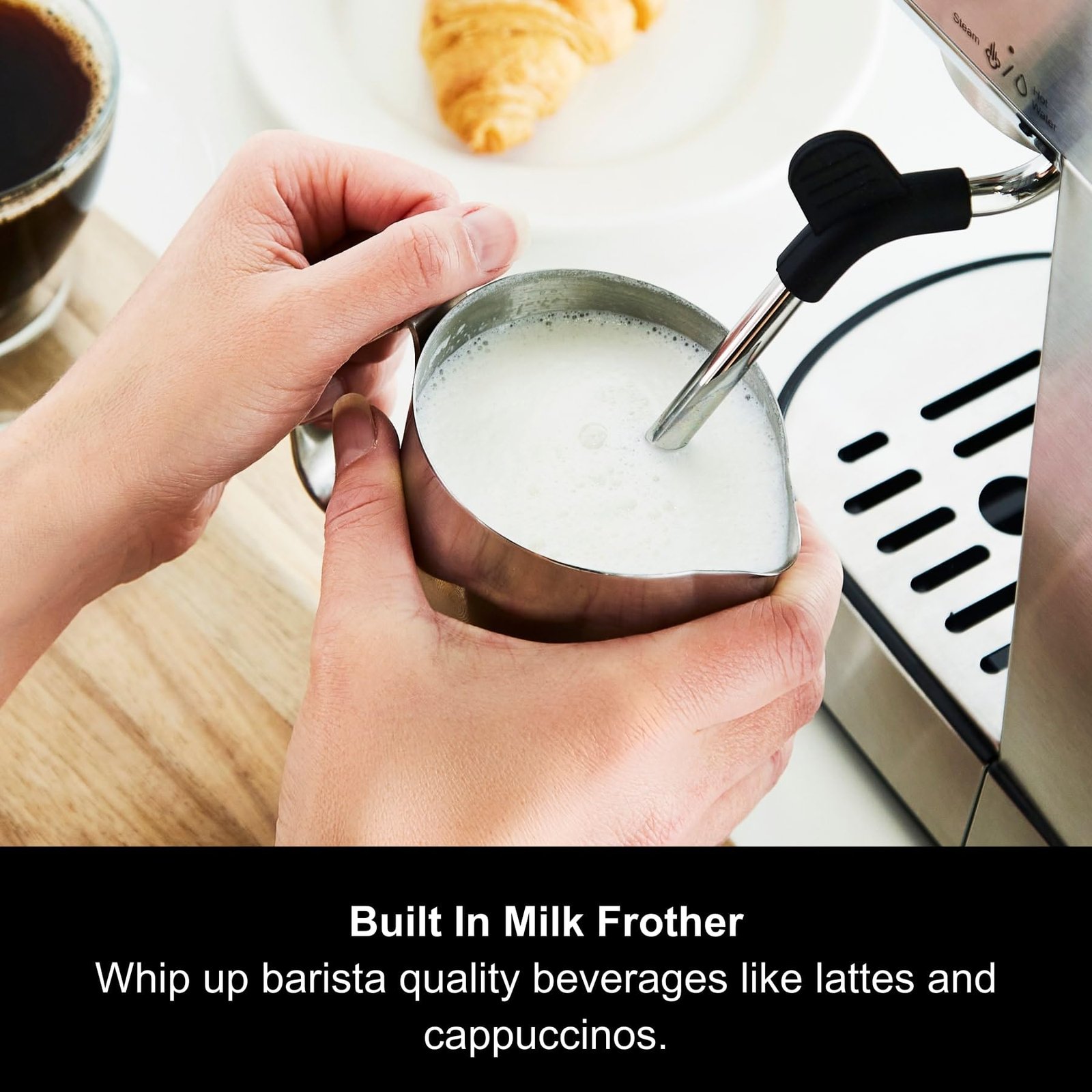 Morphy Richards Traditional Pump Espresso Machine & Automatic Milk Frother – 15 Bar Pressure - Image 6