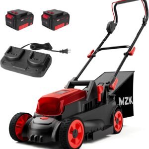 MZK 40V (2×20V) Cordless Electric Lawn Mower – 13″ (33 cm) Deck, Dual 4.0 Ah Batteries & 4-Position Height