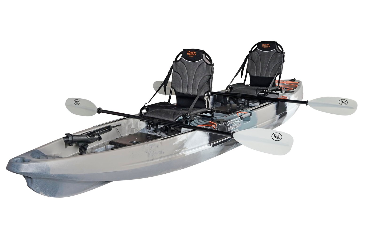 BKC Brooklyn 13.0 Pro Tandem 12′ 8″ Sit-On-Top Fishing Kayak – 2-3 Person HDPE Tandem Kayak with Dual Adjustable Seats & Rod Holders - Image 6