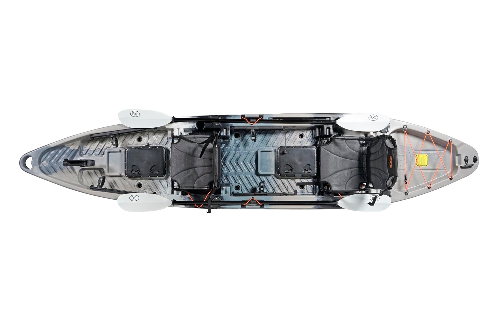 BKC Brooklyn 13.0 Pro Tandem 12′ 8″ Sit-On-Top Fishing Kayak – 2-3 Person HDPE Tandem Kayak with Dual Adjustable Seats & Rod Holders