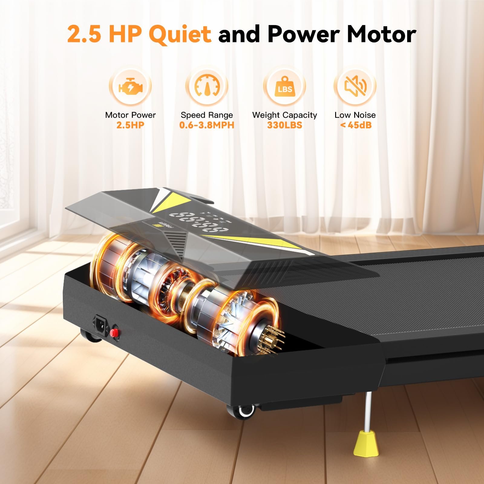 Sperax 3-in-1 Under-Desk Walking Pad – App & Remote-Controlled Vibration Treadmill, 2.5 HP Quiet Motor, 9% Auto-Incline (Red) - Image 36