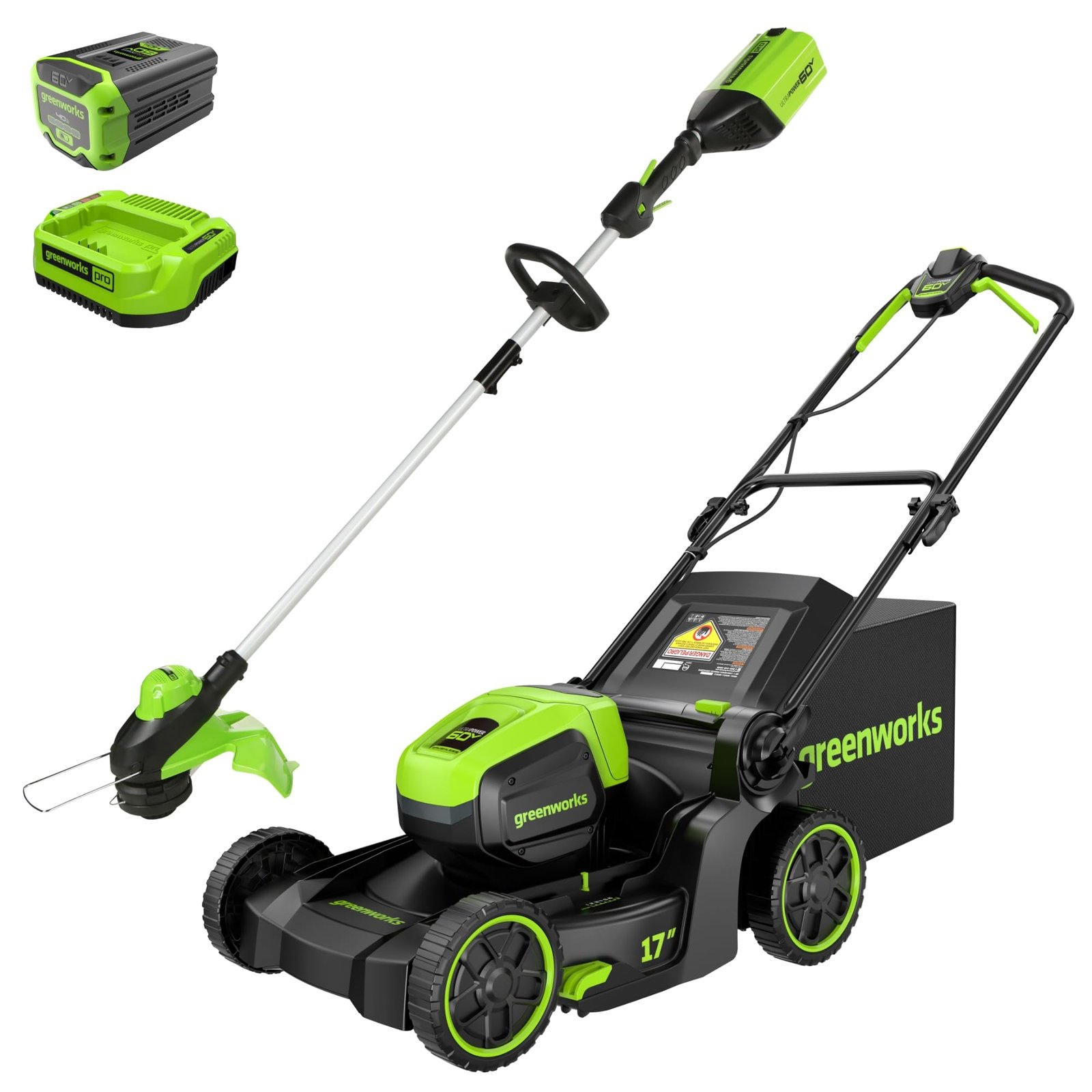 Greenworks 60V Brushless Cordless Push Lawn Mower – 17″ (43 cm) Deck, 4.0 Ah Battery & 3 A Rapid Charger, 40 Min Runtime - Image 2