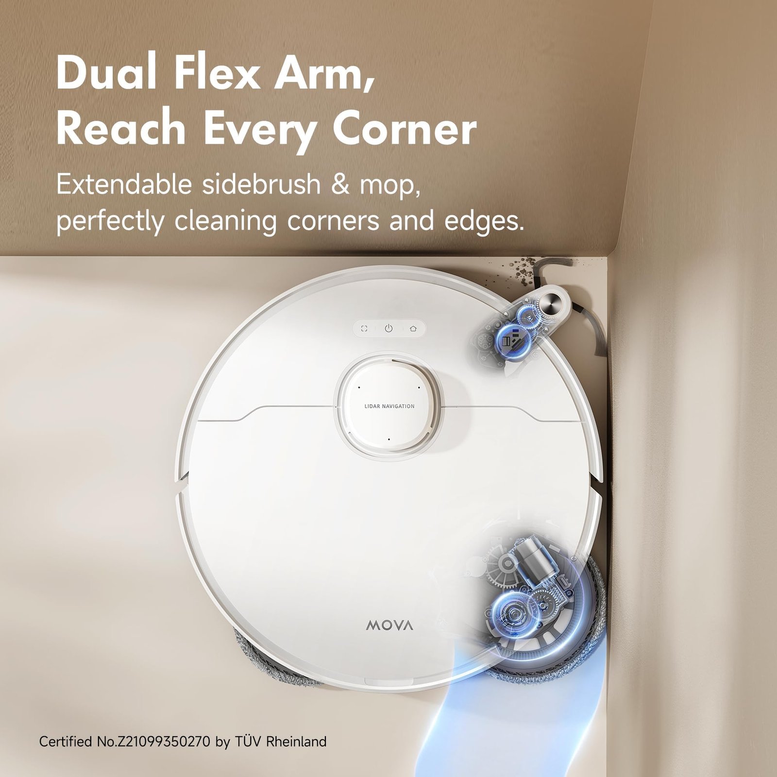 MOVA P10 Pro Ultra Robot Vacuum & Mop Combo | 13,000Pa Suction, 149℉ Mop Washing, Dual Spinning Mop, Auto Empty, App Control - Image 14