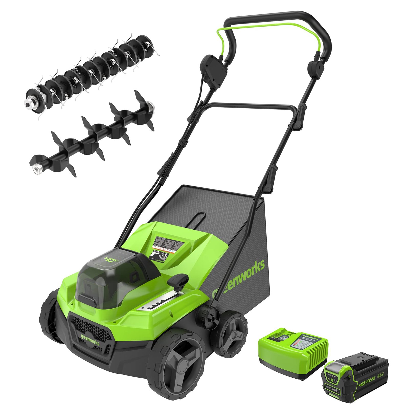 Greenworks 13 Amp Corded Dethatcher & Scarifier – 14″ (35.6 cm) Deck, 5-Position Depth (DT13B00) - Image 3