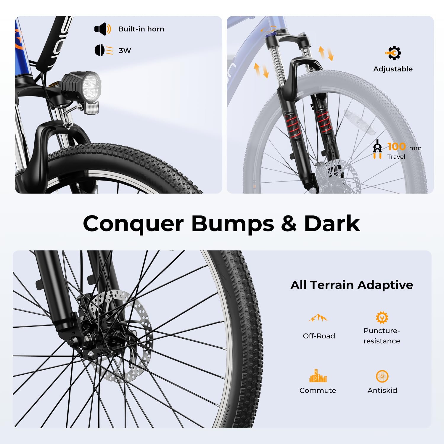 Jasion EB5 26″ / 66 cm Electric Bike – 350 W Motor, Removable 36 V Battery, 40 mi / 64 km Range - Image 10