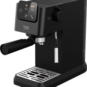 Beko CaffeExperto CEP5304X – Semi-Automatic Espresso Machine with Colour Touch Display & Integrated Milk Jug, Dual Nozzle, 15-Bar, Silver
