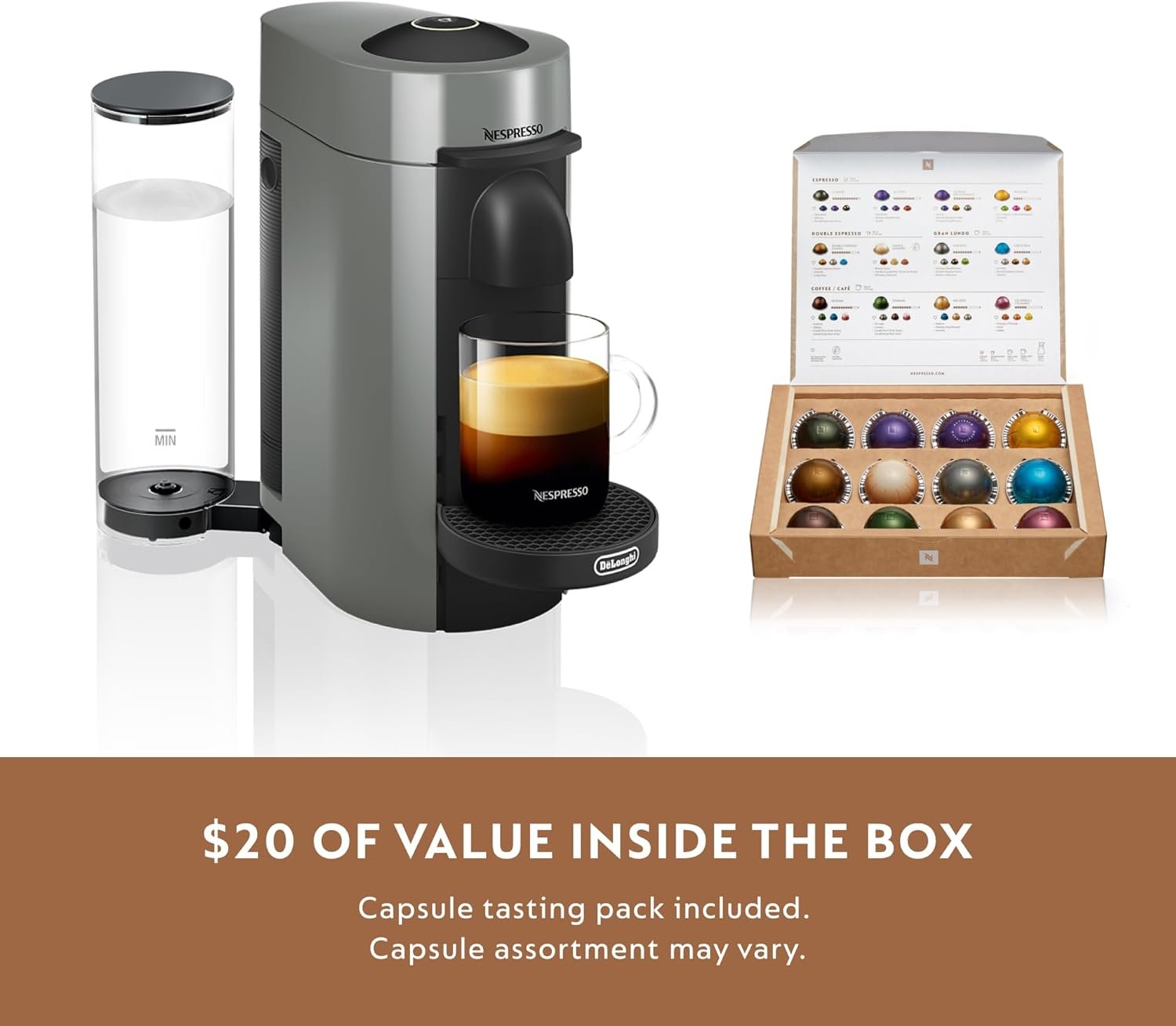 Nespresso VertuoPlus Coffee & Espresso Maker by De'Longhi – Grey | 4 Brew Sizes, 1.18L Removable Tank, Centrifusion Technology - Image 58