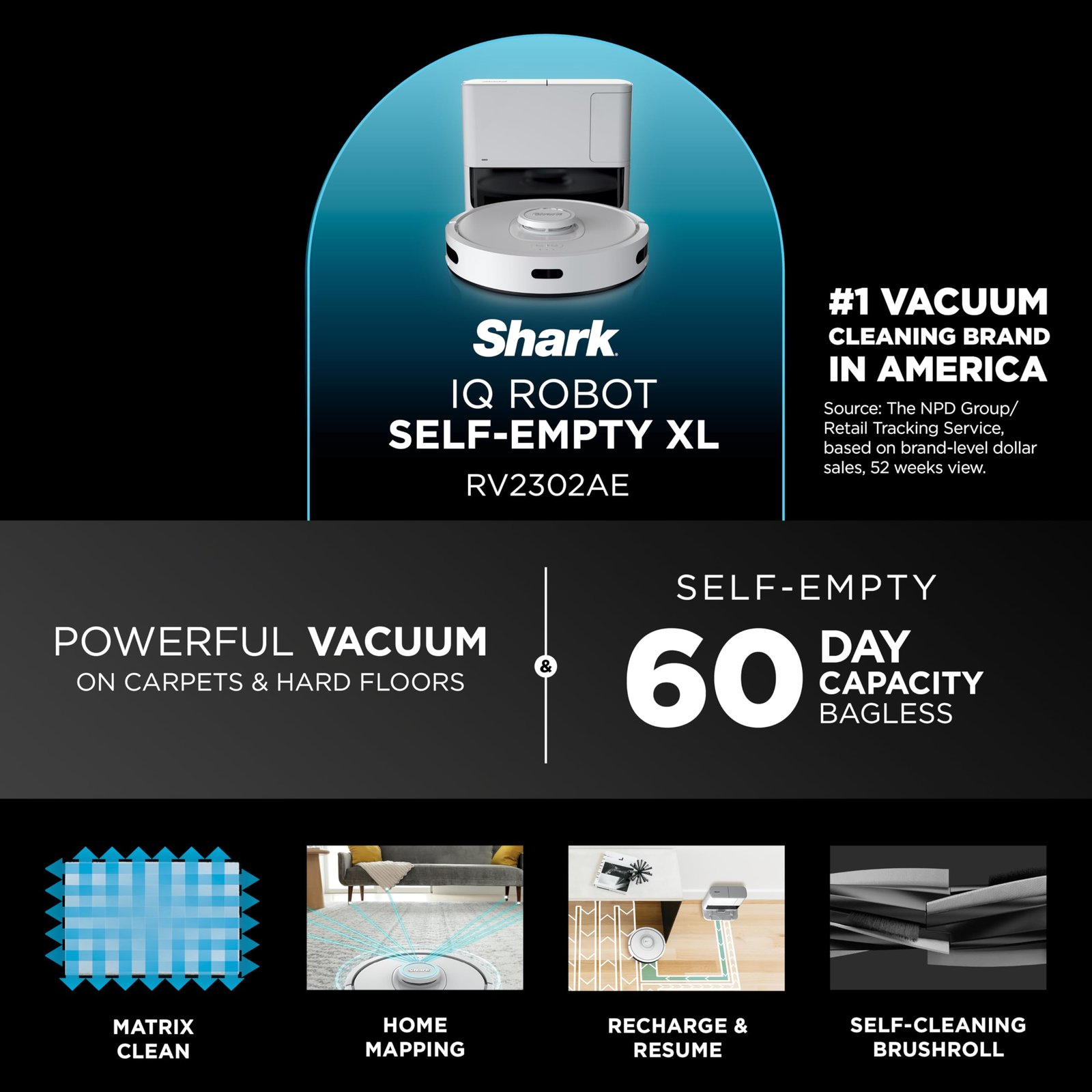 Shark AV2501S AI Ultra Robot Vacuum with HEPA Self-Empty Base, Matrix Clean Navigation, 30-Day Bagless Capacity, Smart Mapping, Voice/App Control, Perfect for Pet Hair & All Floors, Dark Grey - Image 34