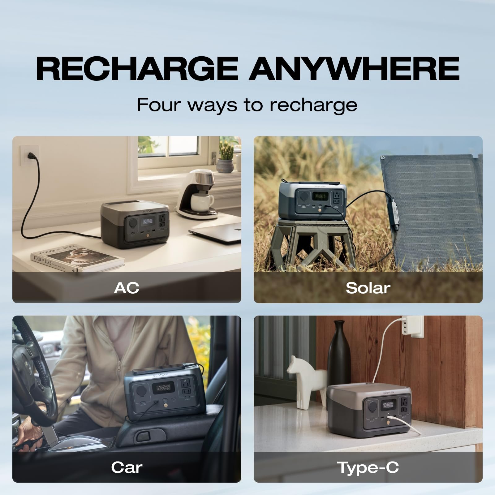 EF ECOFLOW RIVER 2 Portable Power Station – 256 Wh LiFePO₄ | 1-Hour Fast Charge & 2× Up to 600 W AC Outlets | Solar Generator for Camping, RV & Home Backup - Image 18