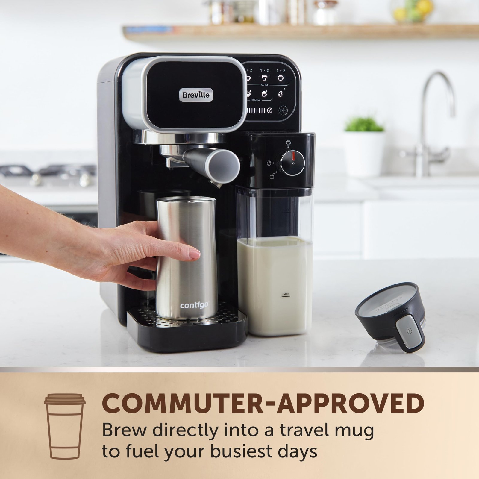 Breville One-Touch CoffeeHouse Espresso, Cappuccino & Latte Maker – VCF107 - Image 4