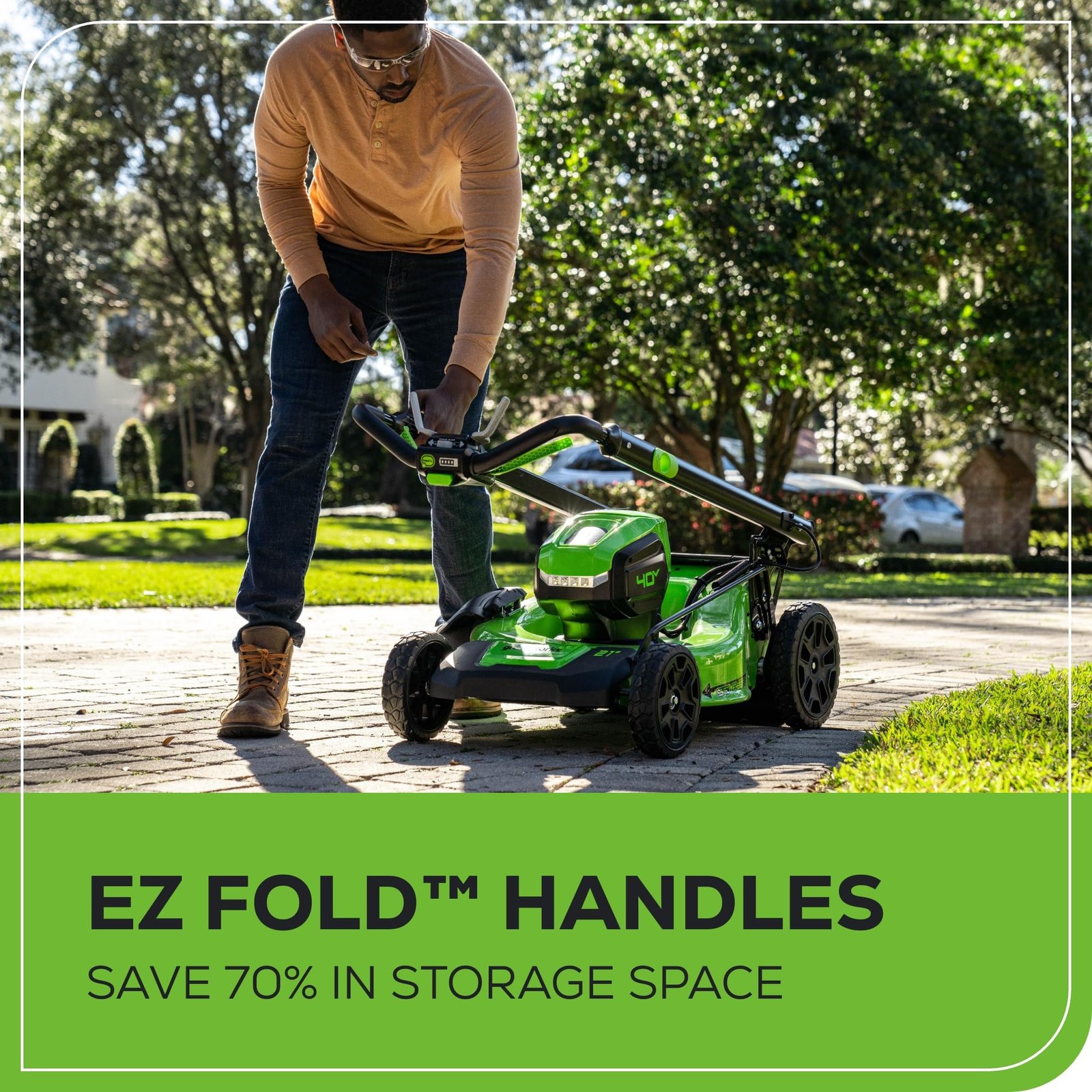 Greenworks 40V Cordless Electric Lawn Mower – 16″ (40.6 cm) Deck, 4.0 Ah Battery, 45 Min Runtime - Image 52