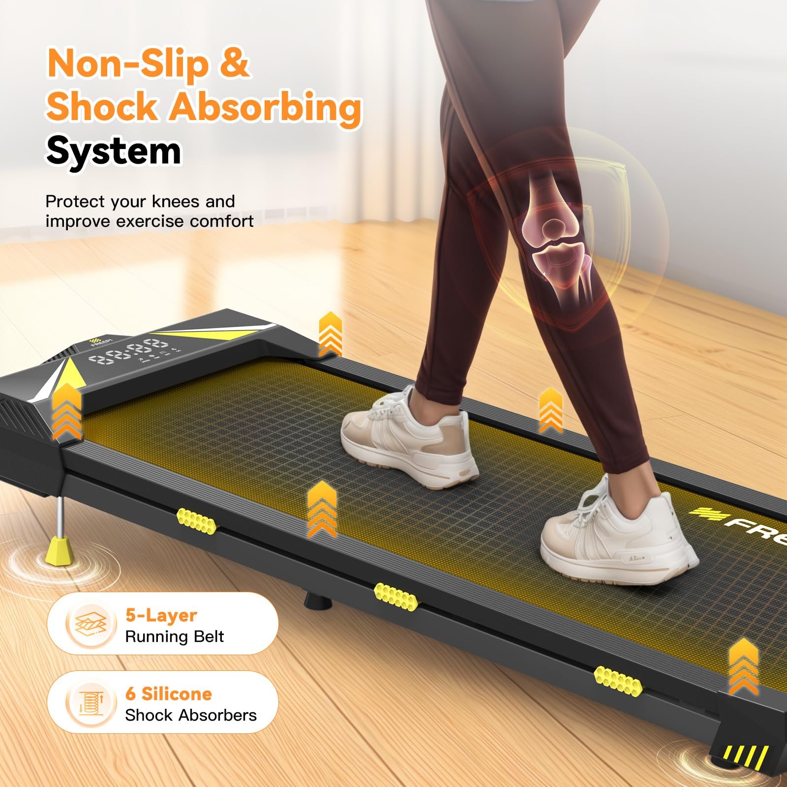 Sperax 3-in-1 Under-Desk Walking Pad – App & Remote-Controlled Vibration Treadmill, 2.5 HP Quiet Motor, 9% Auto-Incline (Red) - Image 38