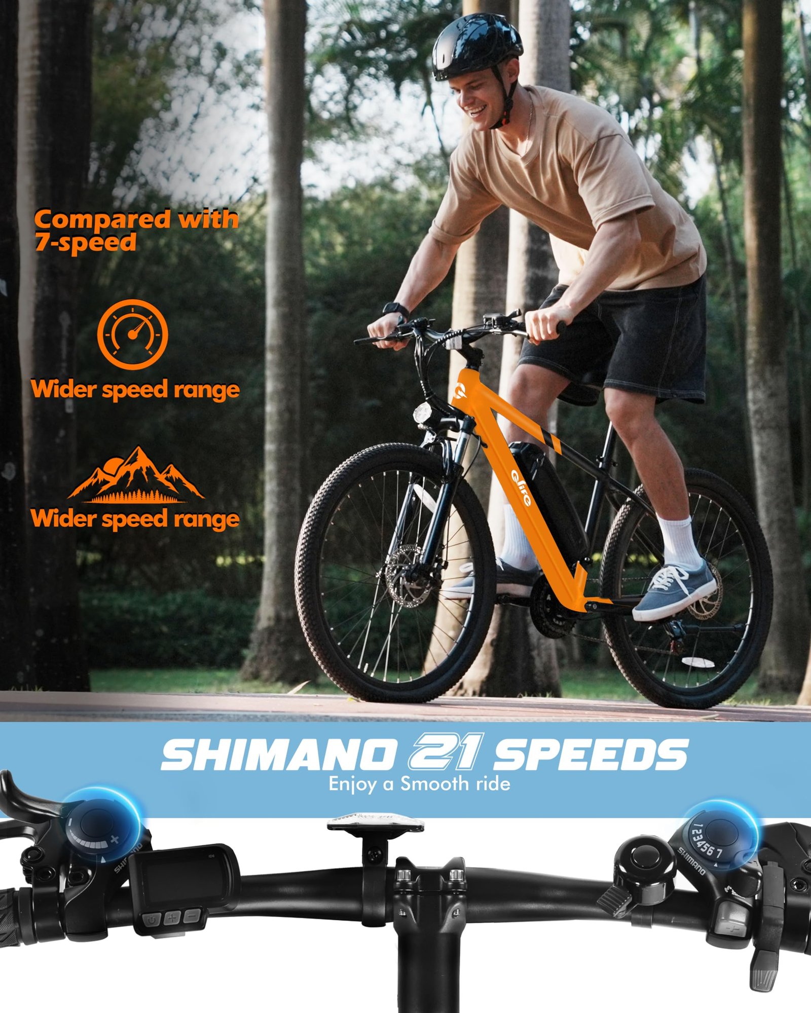Racer Electric Bike for Adults - 21-Speed Mountain Lightweight Ebike with Peak 750W 22MPH Brushless Motor, 375Wh Removable Battery, 26X2.1 Tire Step Over E-MTB, Up to 40 Miles - Image 83