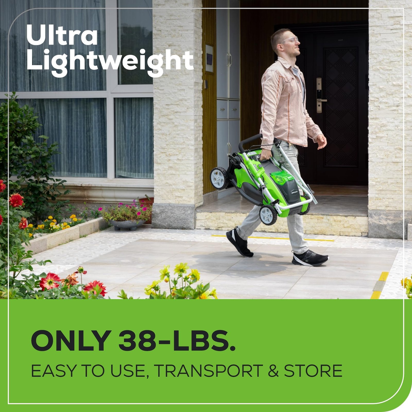 Greenworks 40V Cordless Electric Lawn Mower – 16″ (40.6 cm) Deck, 4.0 Ah Battery, 45 Min Runtime - Image 7