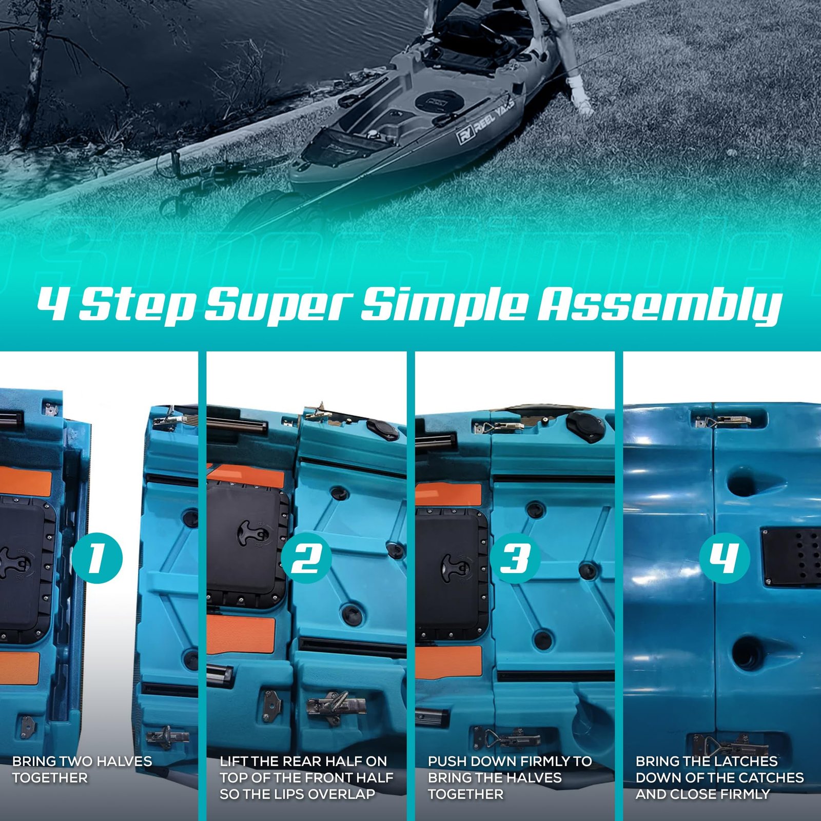 Rapido Modular Fishing Kayak – 10.8 ft Sit-On-Top, Propeller Drive, 400 lb Capacity, Lightweight & Portable - Image 4