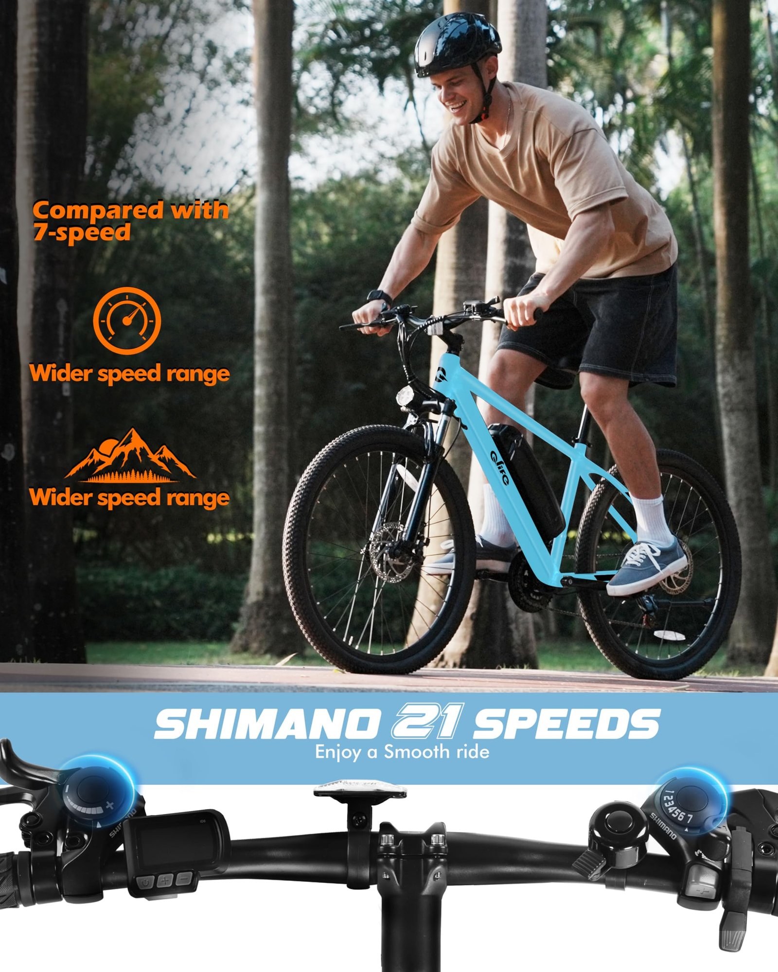 Racer Electric Bike for Adults - 21-Speed Mountain Lightweight Ebike with Peak 750W 22MPH Brushless Motor, 375Wh Removable Battery, 26X2.1 Tire Step Over E-MTB, Up to 40 Miles - Image 29