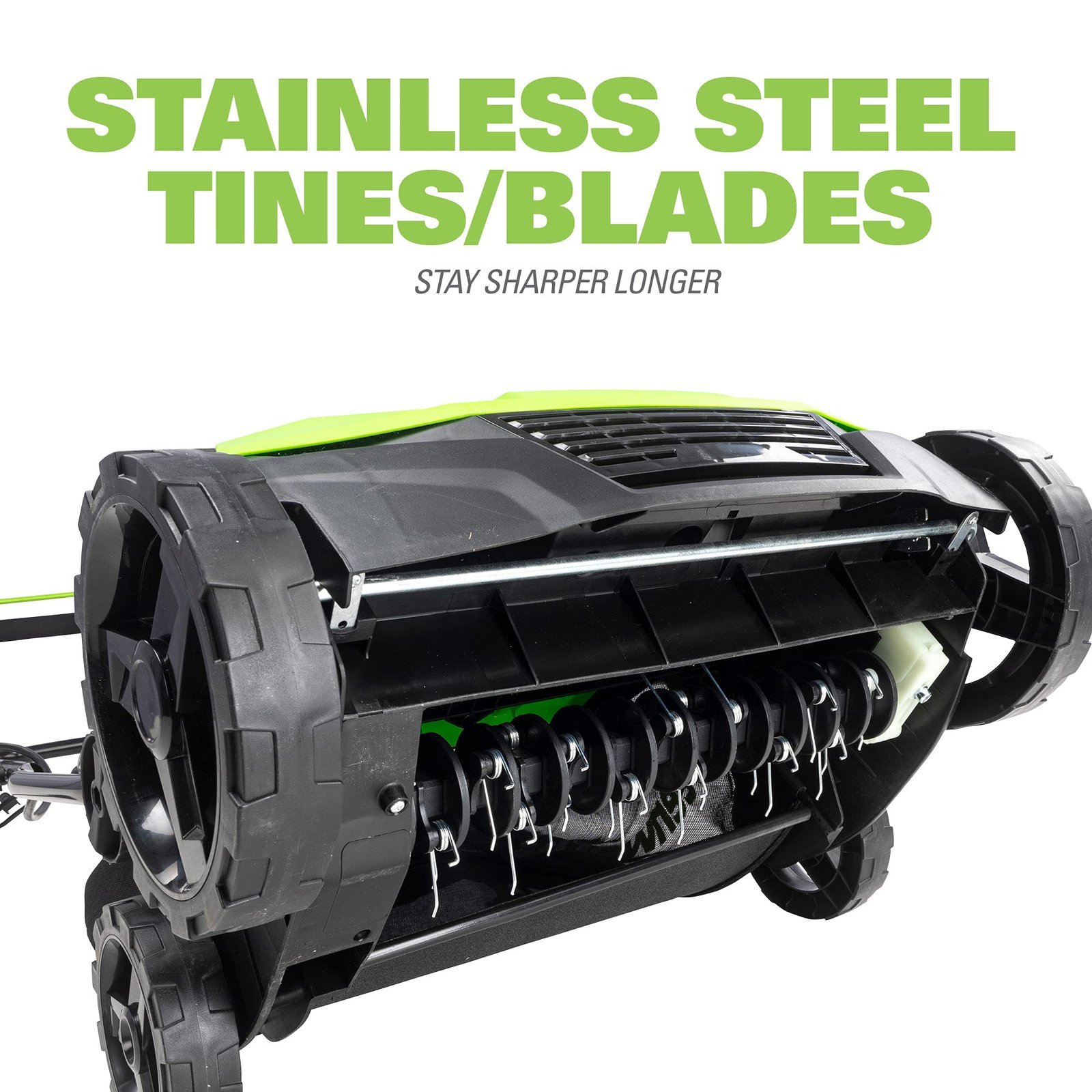 Greenworks 13 Amp Corded Dethatcher & Scarifier – 14″ (35.6 cm) Deck, 5-Position Depth (DT13B00) - Image 7