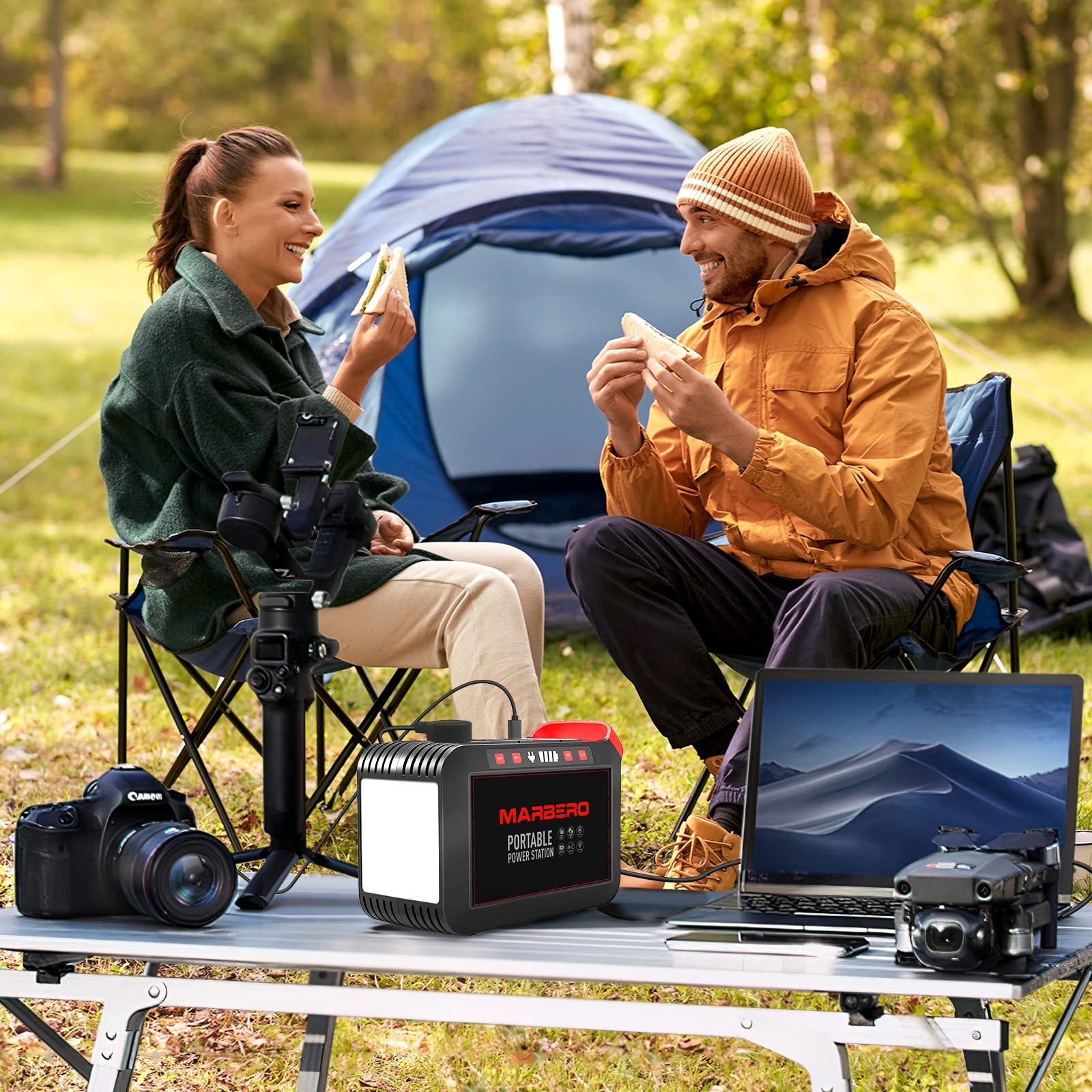 MARBERO M82 Portable Power Station – 88Wh/24000mAh Lithium Battery | 80W AC Output | Solar Rechargeable Backup Power Bank for Camping, Emergency, RV & Outdoor Use - Image 10