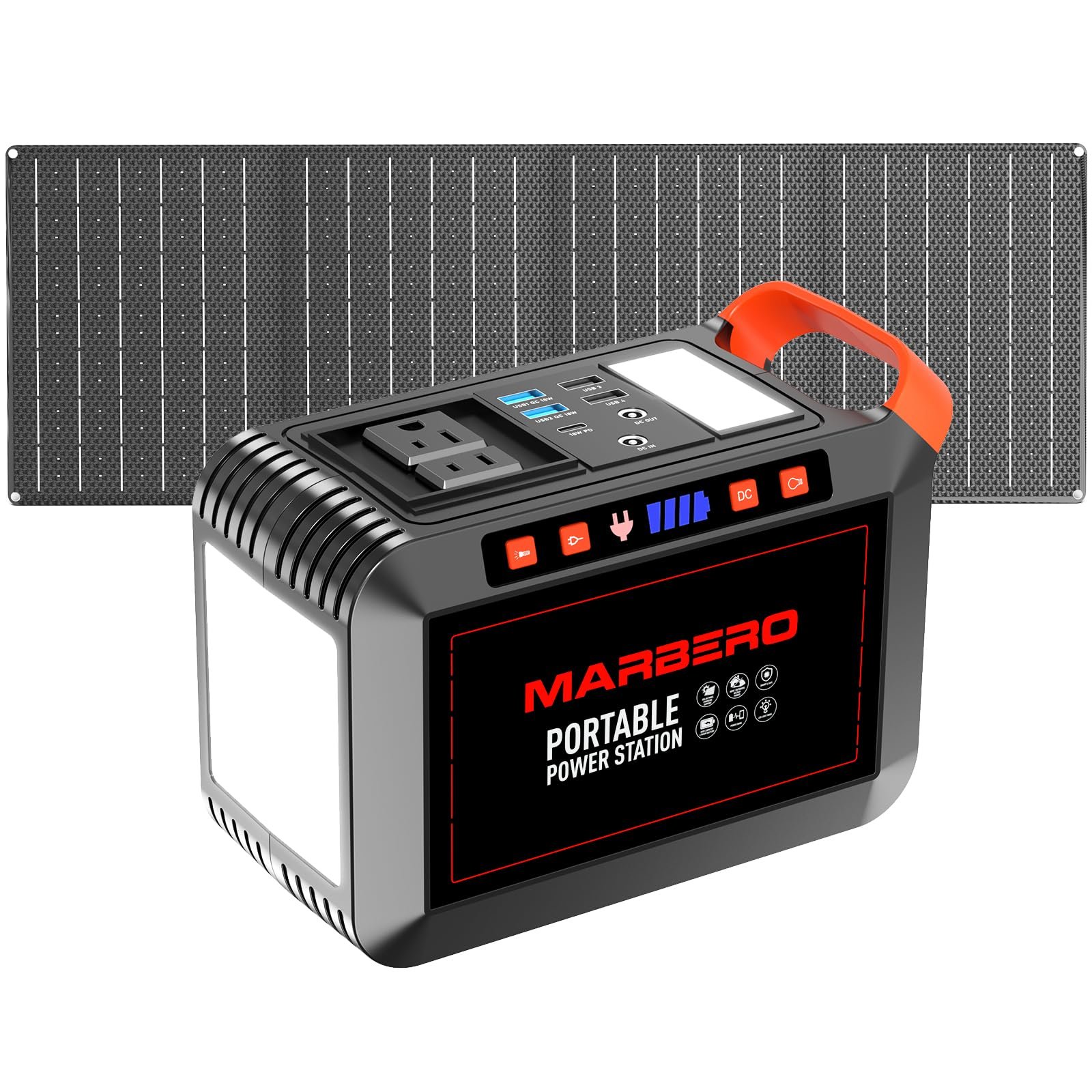 MARBERO M82 Portable Power Station – 88Wh/24000mAh Lithium Battery | 80W AC Output | Solar Rechargeable Backup Power Bank for Camping, Emergency, RV & Outdoor Use - Image 2