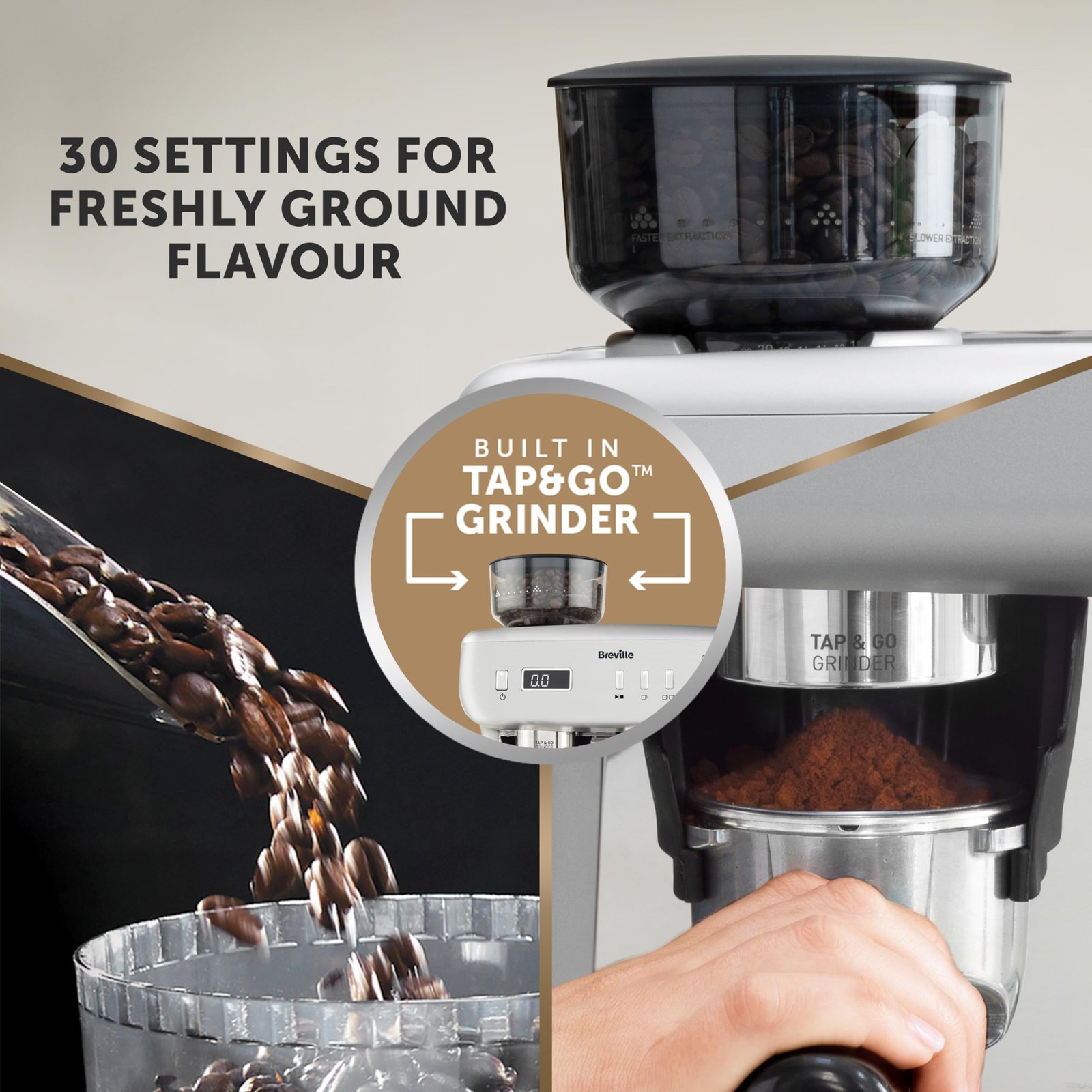 Breville Barista Max Espresso Machine – Integrated Bean Grinder, Milk Frother, 15 Bar Pump, 2.8L Tank, Stainless Steel Espresso, Latte & Cappuccino Maker - Image 7