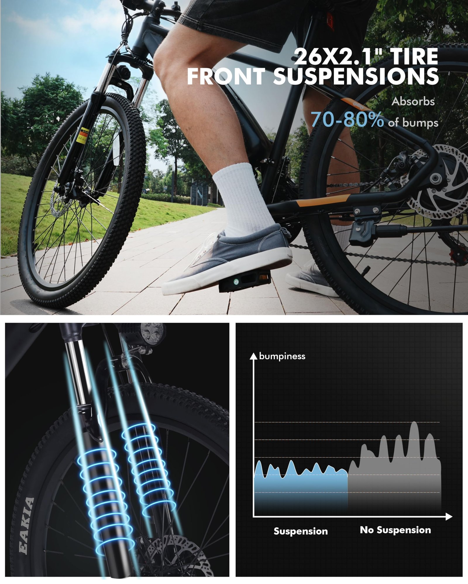 Racer Electric Bike for Adults - 21-Speed Mountain Lightweight Ebike with Peak 750W 22MPH Brushless Motor, 375Wh Removable Battery, 26X2.1 Tire Step Over E-MTB, Up to 40 Miles - Image 41