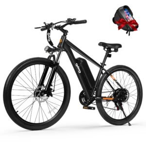 Racer Electric Bike for Adults - 21-Speed Mountain Lightweight Ebike with Peak 750W 22MPH Brushless Motor, 375Wh Removable Battery, 26X2.1 Tire Step Over E-MTB, Up to 40 Miles