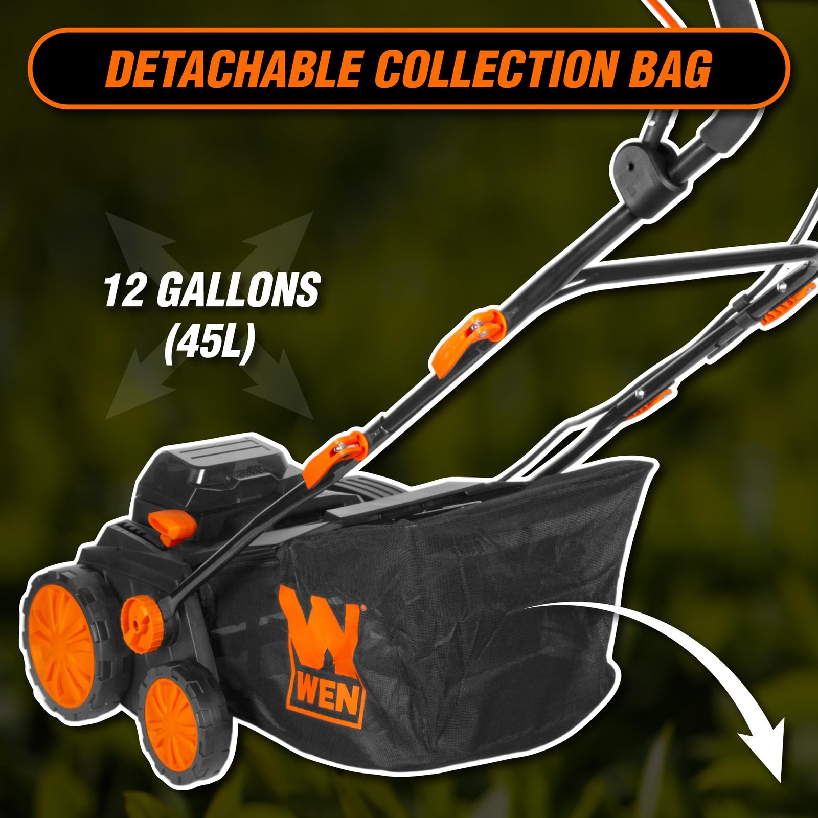 WEN 15″ (38 cm) 13-Amp Corded Dethatcher & Scarifier with 12-Gallon (45 L) Collection Bag – Model DT1315 - Image 21